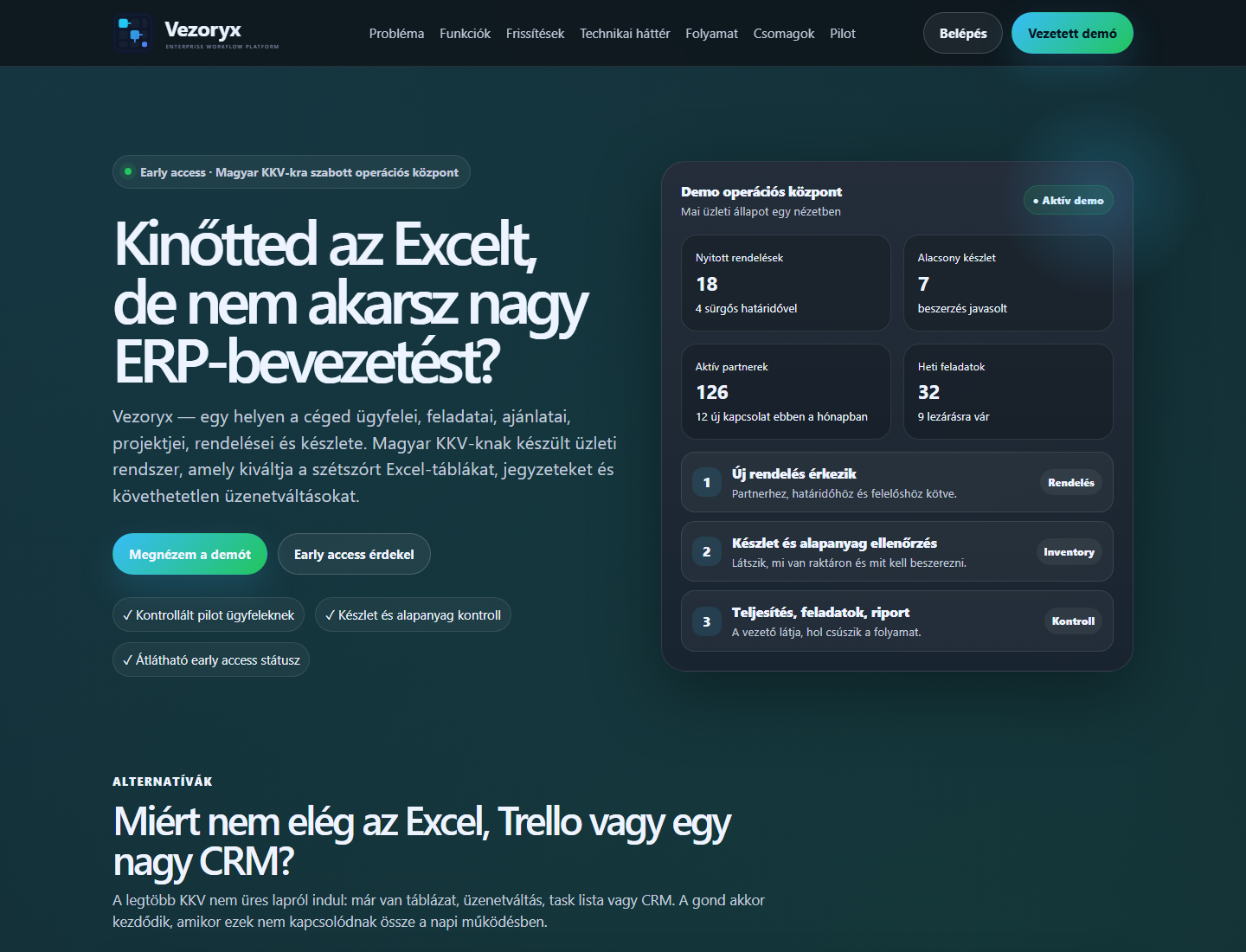 Vezoryx publikus demo képernyőkép